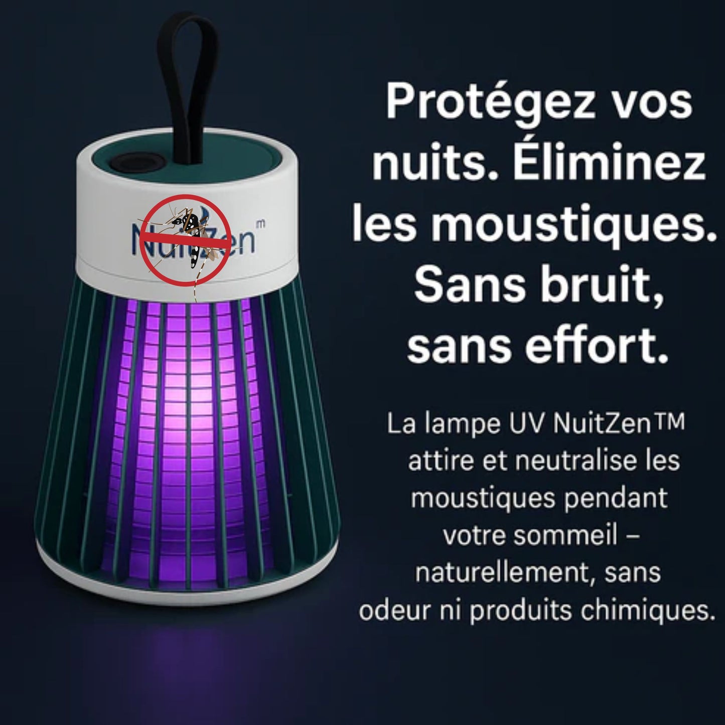 NoMoustik™ – La lampe intelligente qui élimine les moustiques pendant que vous dormez.